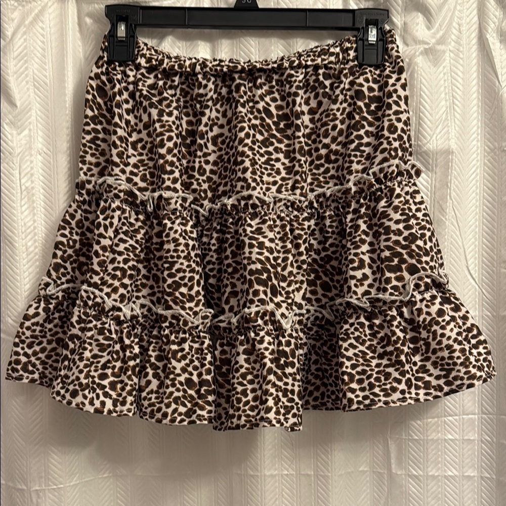 SHEIN Brown Leopard Print Mini Skirt